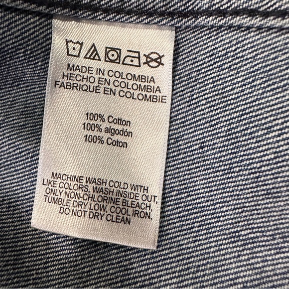 MICHAEL KORS MK Logo Cropped Stretch Denim Jean Jacket S Blue Gold Buttons M - Picture 12 of 12